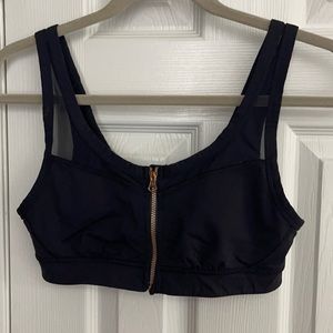 Lululemon black zip up sports bra